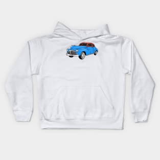 Classic car 1948 cartoon illustration Kids Hoodie